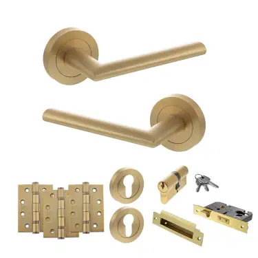 Click Here To Enlarge This Photo Of Atlantic - S43RSB STATUS Alabama Door Handle Pack - Satin Brass