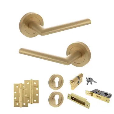 Click Here To Enlarge This Photo Of Atlantic - S43RSB STATUS Alabama Door Handle Pack - Satin Brass