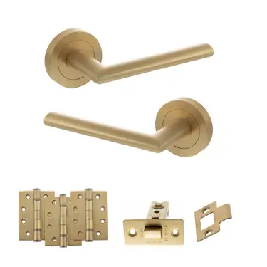 Click Here To Enlarge This Photo Of Atlantic - S43RSB STATUS Alabama Door Handle Pack - Satin Brass
