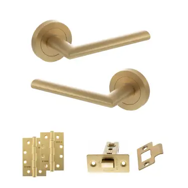 Click Here To Enlarge This Photo Of Atlantic - S43RSB STATUS Alabama Door Handle Pack - Satin Brass