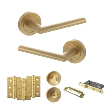 Click Here To Enlarge This Photo Of Atlantic - S43RSB STATUS Alabama Door Handle Pack - Satin Brass