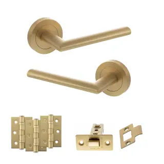 Atlantic - S43RSB STATUS Alabama Door Handle Pack - Satin Brass