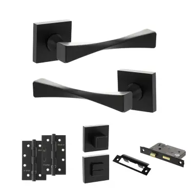 Click Here To Enlarge This Photo Of Atlantic - SP190MB Senza Pari Guido Door Handle Pack - Matt Black