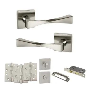 Click Here To Enlarge This Photo Of Atlantic - SP190SN Senza Pari Guido Door Handle Pack - Satin Nickel