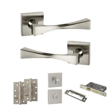 Click Here To Enlarge This Photo Of Atlantic - SP190SN Senza Pari Guido Door Handle Pack - Satin Nickel