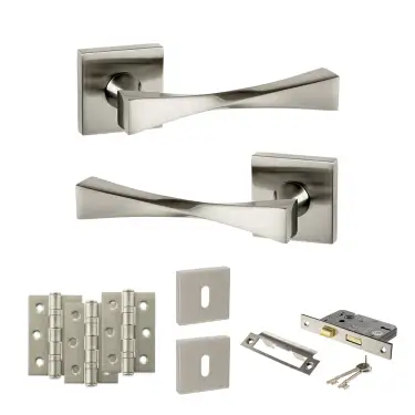 Click Here To Enlarge This Photo Of Atlantic - SP190SN Senza Pari Guido Door Handle Pack - Satin Nickel