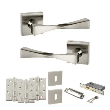 Click Here To Enlarge This Photo Of Atlantic - SP190SN Senza Pari Guido Door Handle Pack - Satin Nickel