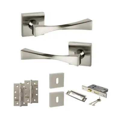 Click Here To Enlarge This Photo Of Atlantic - SP190SN Senza Pari Guido Door Handle Pack - Satin Nickel