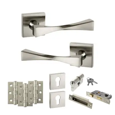 Click Here To Enlarge This Photo Of Atlantic - SP190SN Senza Pari Guido Door Handle Pack - Satin Nickel