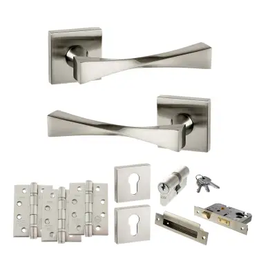 Click Here To Enlarge This Photo Of Atlantic - SP190SN Senza Pari Guido Door Handle Pack - Satin Nickel