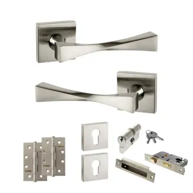Click Here To Enlarge This Photo Of Atlantic - SP190SN Senza Pari Guido Door Handle Pack - Satin Nickel