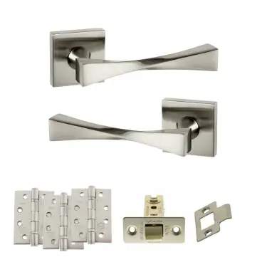 Click Here To Enlarge This Photo Of Atlantic - SP190SN Senza Pari Guido Door Handle Pack - Satin Nickel