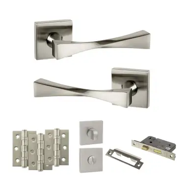 Click Here To Enlarge This Photo Of Atlantic - SP190SN Senza Pari Guido Door Handle Pack - Satin Nickel