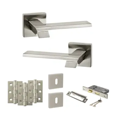 Click Here To Enlarge This Photo Of Atlantic - SP203SN Senza Pari Giovanni Door Handle Pack - Satin Nickel