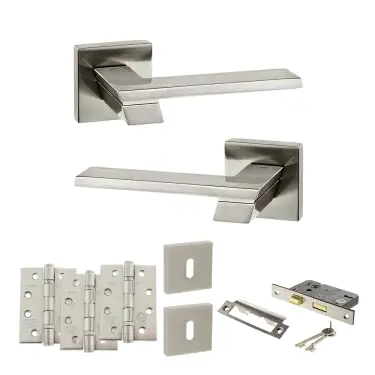 Click Here To Enlarge This Photo Of Atlantic - SP203SN Senza Pari Giovanni Door Handle Pack - Satin Nickel