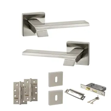 Click Here To Enlarge This Photo Of Atlantic - SP203SN Senza Pari Giovanni Door Handle Pack - Satin Nickel