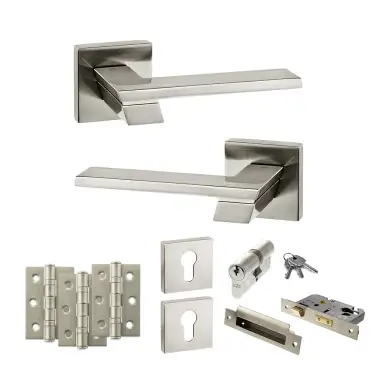 Click Here To Enlarge This Photo Of Atlantic - SP203SN Senza Pari Giovanni Door Handle Pack - Satin Nickel