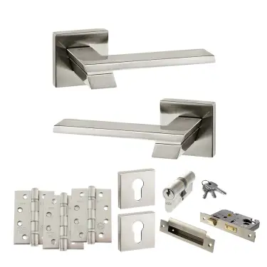 Click Here To Enlarge This Photo Of Atlantic - SP203SN Senza Pari Giovanni Door Handle Pack - Satin Nickel