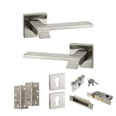 Click Here To Enlarge This Photo Of Atlantic - SP203SN Senza Pari Giovanni Door Handle Pack - Satin Nickel