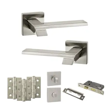 Click Here To Enlarge This Photo Of Atlantic - SP203SN Senza Pari Giovanni Door Handle Pack - Satin Nickel
