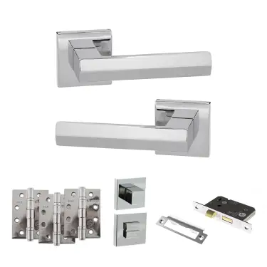 Click Here To Enlarge This Photo Of Atlantic - SP216PC Senza Pari Davoli Door Handle Pack - Polished Chrome