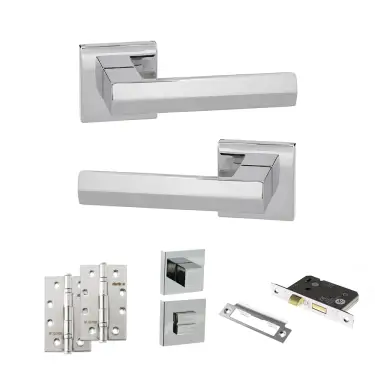 Click Here To Enlarge This Photo Of Atlantic - SP216PC Senza Pari Davoli Door Handle Pack - Polished Chrome