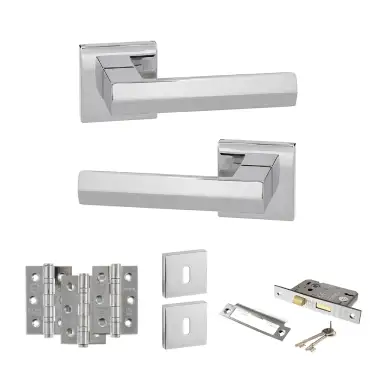 Click Here To Enlarge This Photo Of Atlantic - SP216PC Senza Pari Davoli Door Handle Pack - Polished Chrome