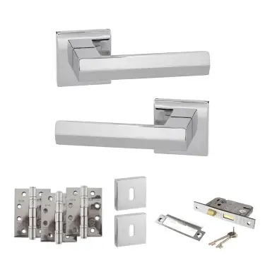 Click Here To Enlarge This Photo Of Atlantic - SP216PC Senza Pari Davoli Door Handle Pack - Polished Chrome