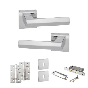 Click Here To Enlarge This Photo Of Atlantic - SP216PC Senza Pari Davoli Door Handle Pack - Polished Chrome