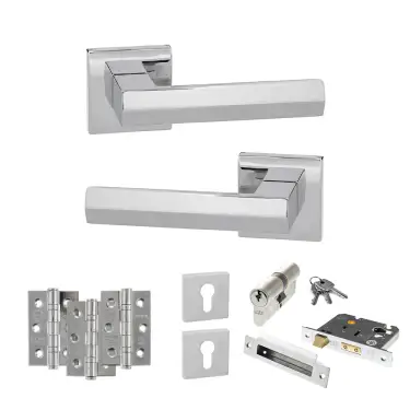 Click Here To Enlarge This Photo Of Atlantic - SP216PC Senza Pari Davoli Door Handle Pack - Polished Chrome