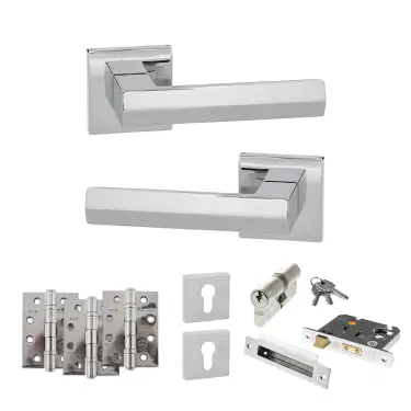 Click Here To Enlarge This Photo Of Atlantic - SP216PC Senza Pari Davoli Door Handle Pack - Polished Chrome