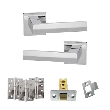Click Here To Enlarge This Photo Of Atlantic - SP216PC Senza Pari Davoli Door Handle Pack - Polished Chrome