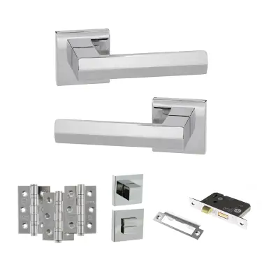Click Here To Enlarge This Photo Of Atlantic - SP216PC Senza Pari Davoli Door Handle Pack - Polished Chrome