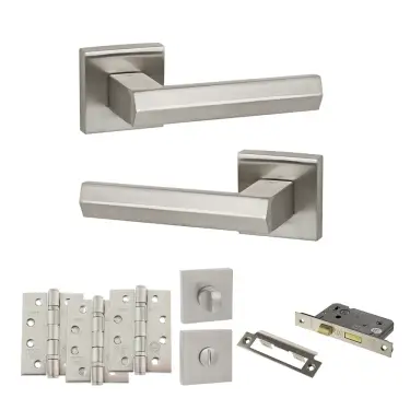 Click Here To Enlarge This Photo Of Atlantic - SP216SN Senza Pari Davoli Door Handle Pack - Satin Nickel