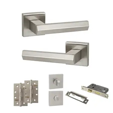 Click Here To Enlarge This Photo Of Atlantic - SP216SN Senza Pari Davoli Door Handle Pack - Satin Nickel