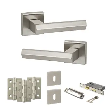 Click Here To Enlarge This Photo Of Atlantic - SP216SN Senza Pari Davoli Door Handle Pack - Satin Nickel
