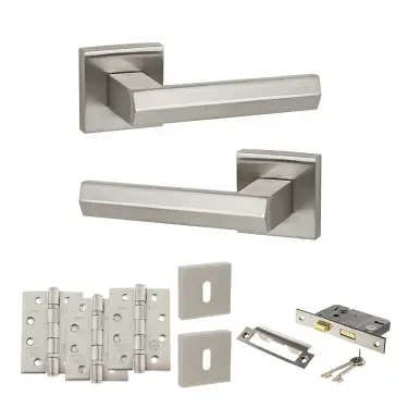 Click Here To Enlarge This Photo Of Atlantic - SP216SN Senza Pari Davoli Door Handle Pack - Satin Nickel