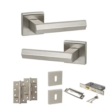 Click Here To Enlarge This Photo Of Atlantic - SP216SN Senza Pari Davoli Door Handle Pack - Satin Nickel