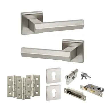 Click Here To Enlarge This Photo Of Atlantic - SP216SN Senza Pari Davoli Door Handle Pack - Satin Nickel