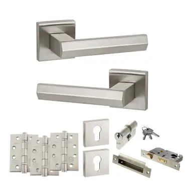 Click Here To Enlarge This Photo Of Atlantic - SP216SN Senza Pari Davoli Door Handle Pack - Satin Nickel