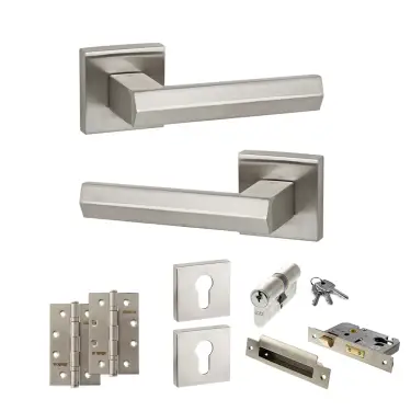 Click Here To Enlarge This Photo Of Atlantic - SP216SN Senza Pari Davoli Door Handle Pack - Satin Nickel
