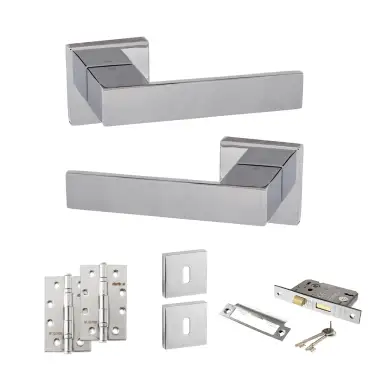 Click Here To Enlarge This Photo Of Atlantic - SP217CP Senza Pari Panetti Door Handle Pack - Polished Chrome