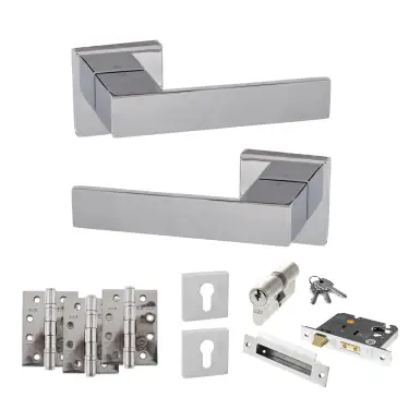 Click Here To Enlarge This Photo Of Atlantic - SP217CP Senza Pari Panetti Door Handle Pack - Polished Chrome