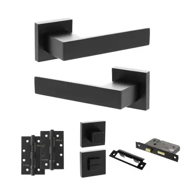 Click Here To Enlarge This Photo Of Atlantic - SP217MB Senza Pari Panetti Door Handle Pack - Matt Black