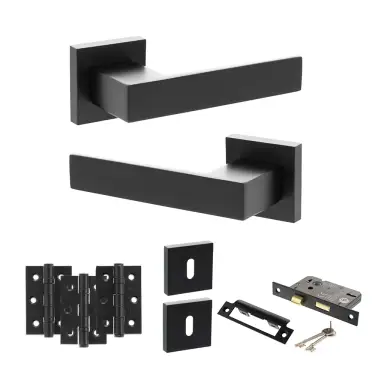 Click Here To Enlarge This Photo Of Atlantic - SP217MB Senza Pari Panetti Door Handle Pack - Matt Black