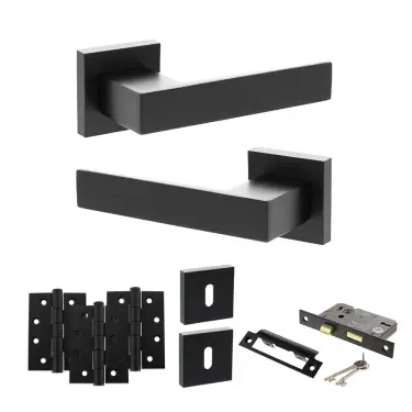 Click Here To Enlarge This Photo Of Atlantic - SP217MB Senza Pari Panetti Door Handle Pack - Matt Black