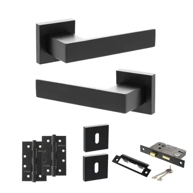 Click Here To Enlarge This Photo Of Atlantic - SP217MB Senza Pari Panetti Door Handle Pack - Matt Black