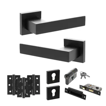 Click Here To Enlarge This Photo Of Atlantic - SP217MB Senza Pari Panetti Door Handle Pack - Matt Black
