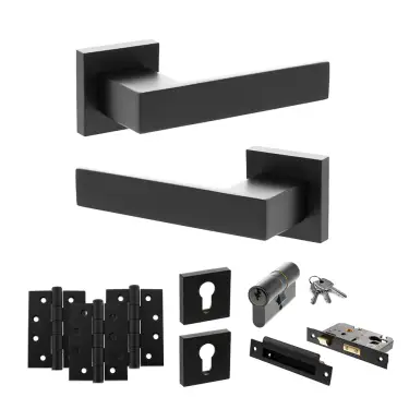 Click Here To Enlarge This Photo Of Atlantic - SP217MB Senza Pari Panetti Door Handle Pack - Matt Black