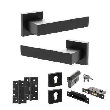 Click Here To Enlarge This Photo Of Atlantic - SP217MB Senza Pari Panetti Door Handle Pack - Matt Black